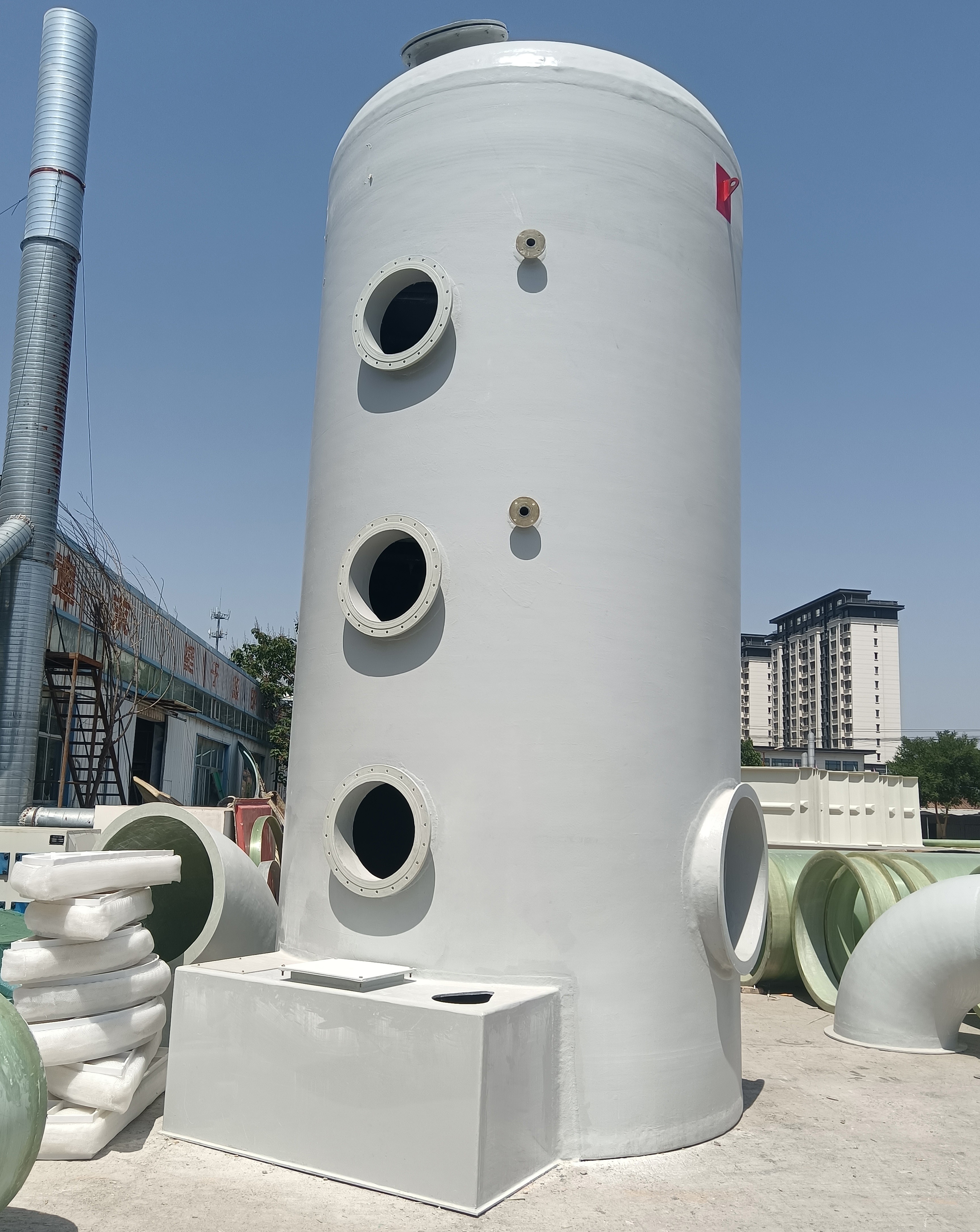 水喷淋塔+除雾器+活性炭吸附装置处理密闭喷粉车间固化工序产生的废气