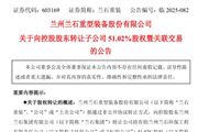 蘭石重裝擬1439萬元轉讓環保公司股權 聚焦核心業務
