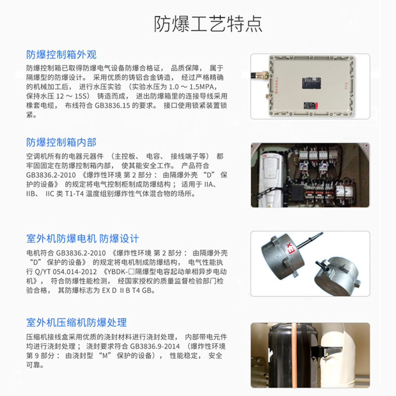 气体、粉尘环境防爆空调，Exdbibmb ll CT4 Gb/ExibmbtblllCT135°C Db