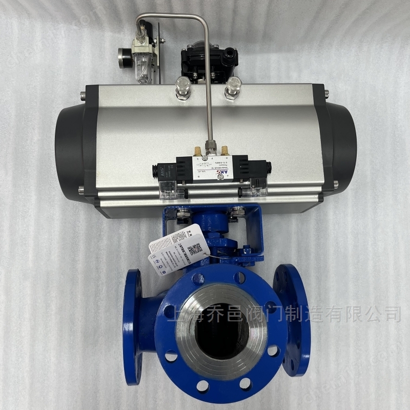 双电磁阀控制气动沥青保温三通阀 双电磁阀控制气动保温三通沥青阀