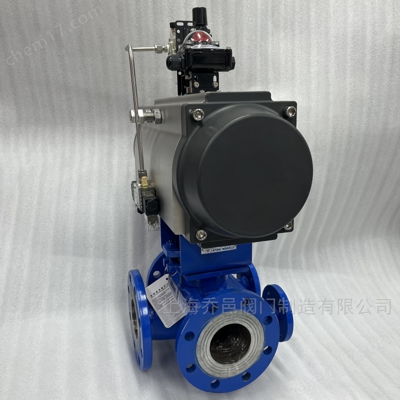 双电磁阀控制气动保温三通沥青阀